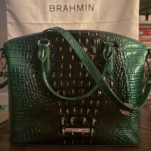 Brahmin Emerald Crocodile Embossed Satchel - Picture 1 of 3